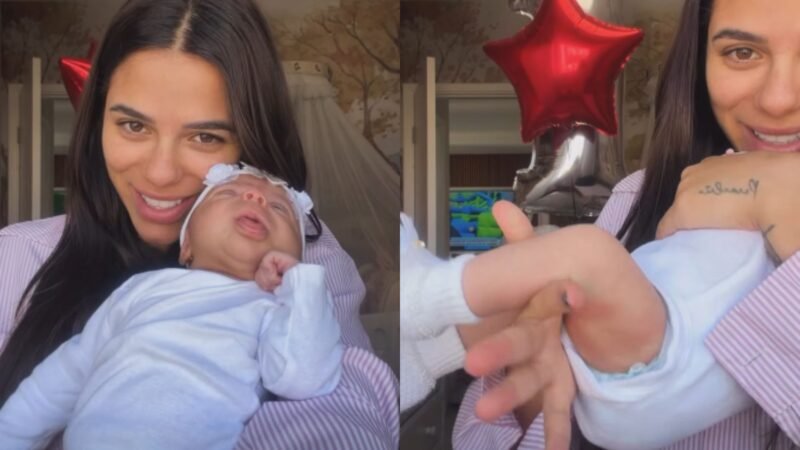 Key Alves celebra 1 mes de Rosamaria com primeiro ensaio