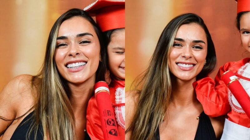 Taina Militao celebra formatura da filha Helena Minha princesa