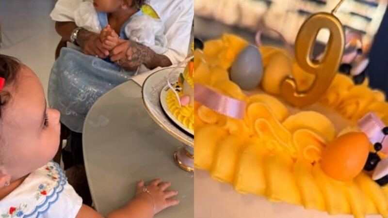 Bruna Biancardi e Neymar comemoram mesversario da filha cacula com